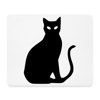 Black Cat Silhouette Gift Cat Lover - Mouse Pad (horizontal) - white - Front