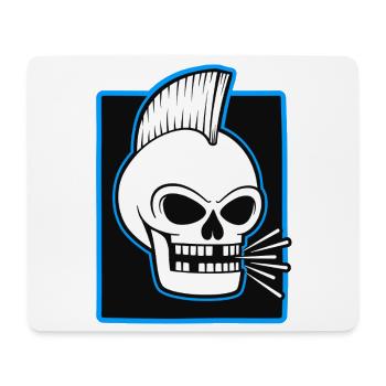 Skull Mohawk Punk Graphic - Mouse Pad (horizontal) - white - Front