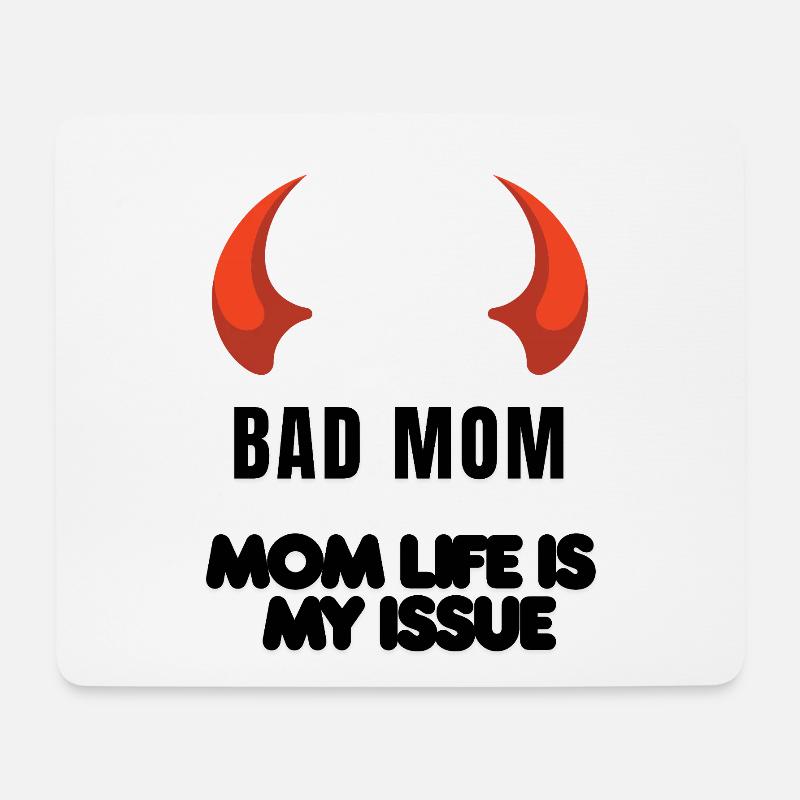 Red Horns Silhouette - Mouse Pad (horizontal) - white