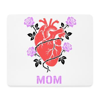 Anatomical Heart Roses Mom - Mouse Pad (horizontal) - white - Front