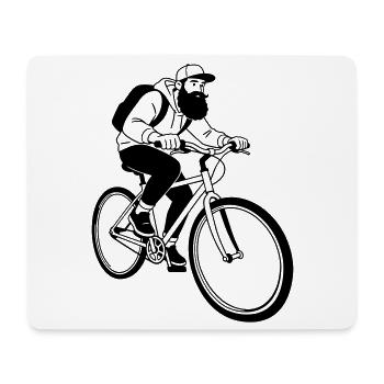 bike hipster - Mouse Pad (horizontal) - white - Front