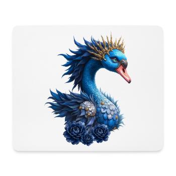 Royal Blue Bird with Crown - Mouse Pad (horizontal) - white - Front