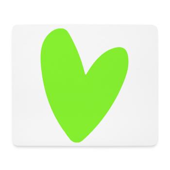 Neon-Grünes Herz-Icon Minimal retro style - Mousepad (Querformat) - Weiß - Vorne