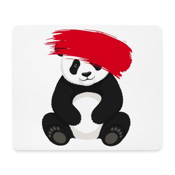 Panda mit roter Farbspur Comic Motiv - Mousepad (Querformat) - Weiß - Vorne