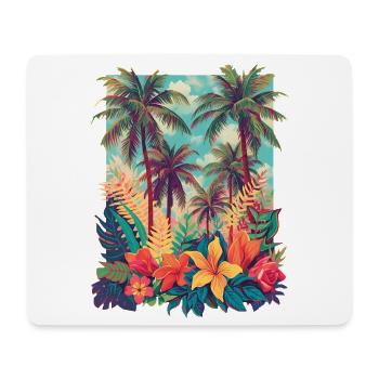 Tropical Blossom Beach - Mouse Pad (horizontal) - white - Front