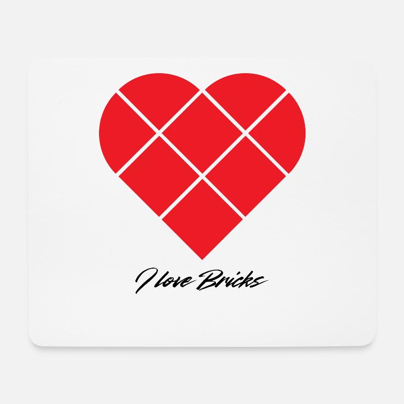 Klemmbausteine Herz - Mousepad (Querformat) - Weiß