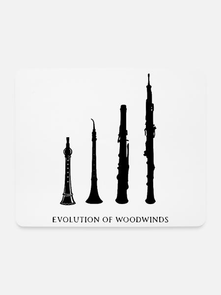Oboe - Evolution of Woodwinds Holzblasinstrumente - Mousepad (Querformat) - Weiß