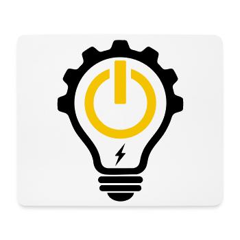 Elektriker Glühbirne Blitz und Zahnrad - Mousepad (Querformat) - Weiß - Vorne