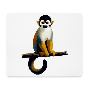 Singe écureuil - Tapis de souris (format paysage) - blanc - Devant