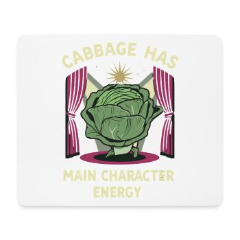 Cabbage Main Character Energy - Mousepad (Querformat) - Weiß - Vorne