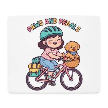 Paws And Pedals Cute Bike Sticker - Mouse Pad (horizontal) - white - Front