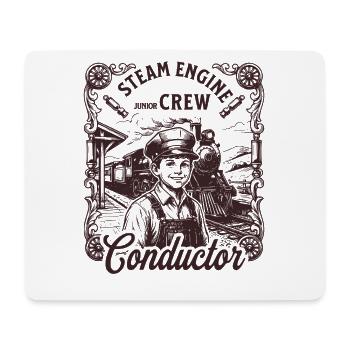 Vintage Dampflokomotive Zugführer Shirt für Kind - Mousepad (Querformat) - Weiß - Vorne