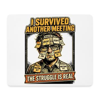 Meeting Survives Office Stress Humor - Mouse Pad (horizontal) - white - Front