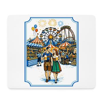  Volksfest Jahrmarkt Rummelplatz Partnerlook - Mousepad (Querformat) - Weiß - Vorne