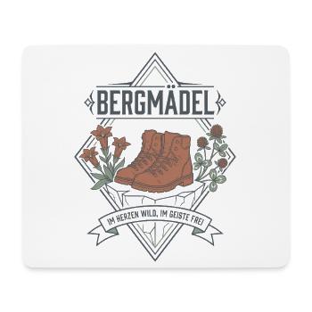 Bergmädel Wanderstiefel - Im Herzen wild - Mousepad (Querformat) - Weiß - Vorne