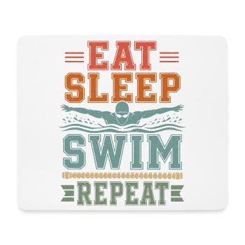  Schwimmer schwimmen Repeat-Swim Pool-fun Vintage - Mousepad (Querformat) - Weiß - Vorne