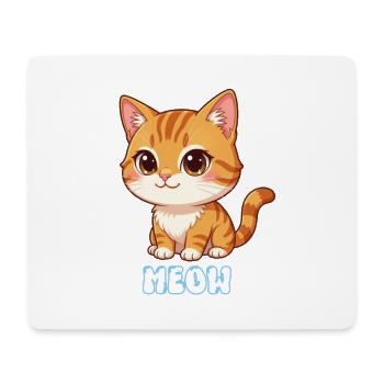 Niedliches Kätzchen-Miau-Cartoon-Katzen-Katzen-Design - Mousepad (Querformat) - Weiß - Vorne