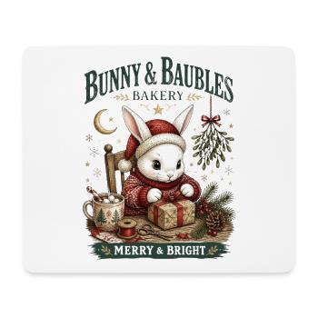 Bunny & Bubbles Weihnachtsbäckerei - Mousepad (Querformat) - Weiß - Vorne