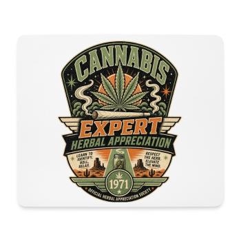 CANNABIS EXPERT - Mousepad (Querformat) - Weiß - Vorne