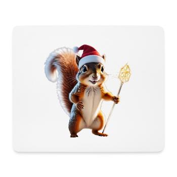 Magisches Weihnachts Eichhörnchen, Hüter des Wades - Mousepad (Querformat) - Weiß - Vorne