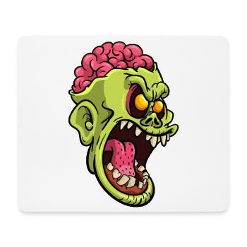 Wütender Gehirn-Zombiekopf - Mousepad (Querformat) - Weiß - Vorne