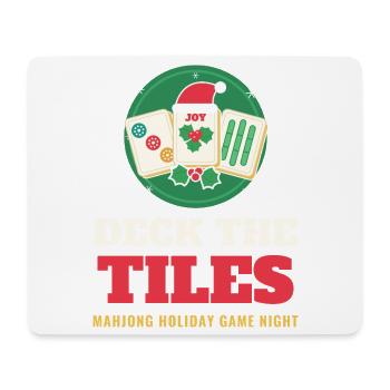 Deck die Steine – lustiges Mahjong-Weihnachtsspiel - Mousepad (Querformat) - Weiß - Vorne
