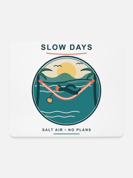 Slow Days Strandhammock Signet - Mousepad (Querformat) - Weiß