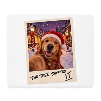 The Tree Started It Golden Retriever Selfie - Mousepad (Querformat) - Weiß - Vorne
