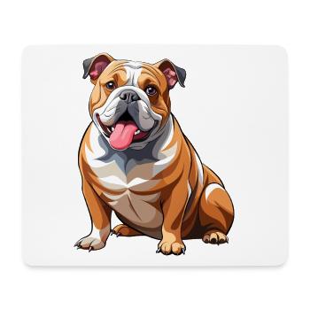 Bulldoggen-Hundesitting - Mousepad (Querformat) - Weiß - Vorne