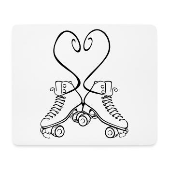 Rollkunstlauf Love Schnürsenkel Herz - Mousepad (Querformat) - Weiß - Vorne