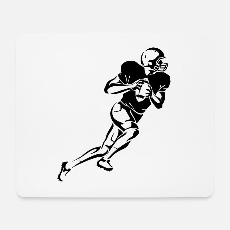 American Football Quarterback Silhoulette Geschenk - Mousepad (Querformat) - Weiß