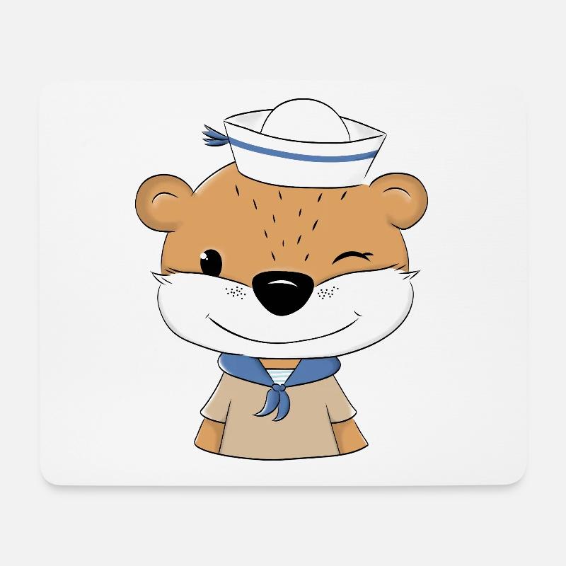 Loutre Marin - Tapis de souris (format paysage) - blanc