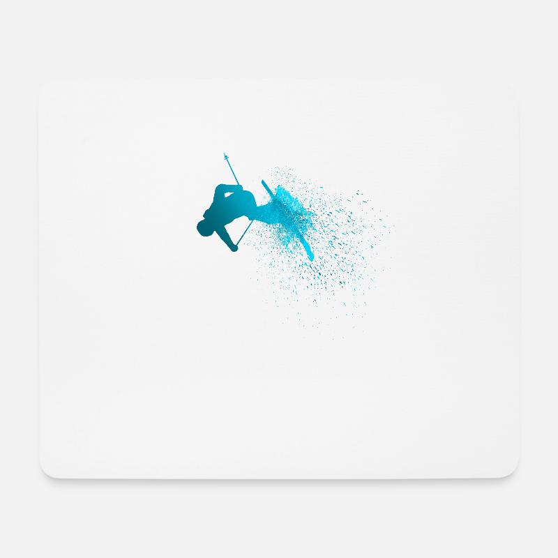 Skis, Skis, Japanese - Mouse Pad (horizontal) - white