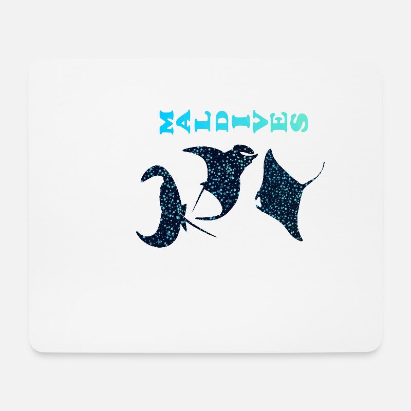 Mantarochen Malediven Manta Ray Maldives - Mousepad (Querformat) - Weiß