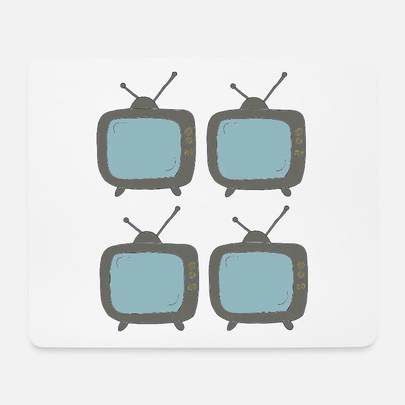 fernseher_4fach - Mouse Pad (horizontal) - white