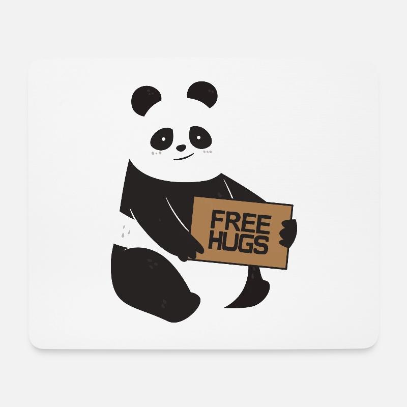 Free Hugs Panda - Mousepad (Querformat) - Weiß