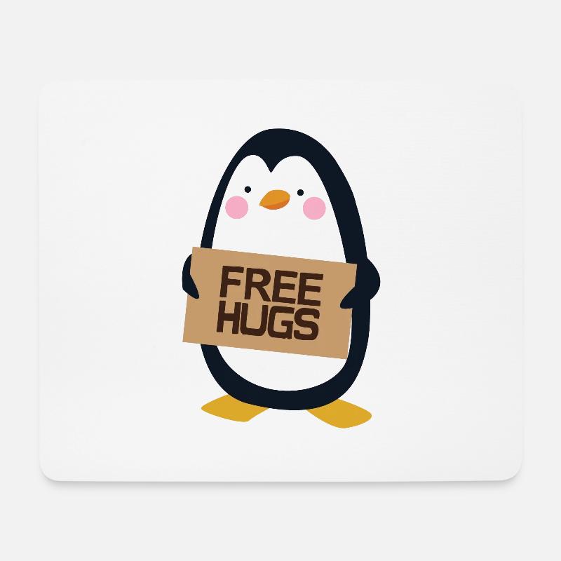 Free Hugs Penguin - Mouse Pad (horizontal) - white