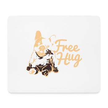 Hug Bulldog - Mouse Pad (horizontal) - white - Front