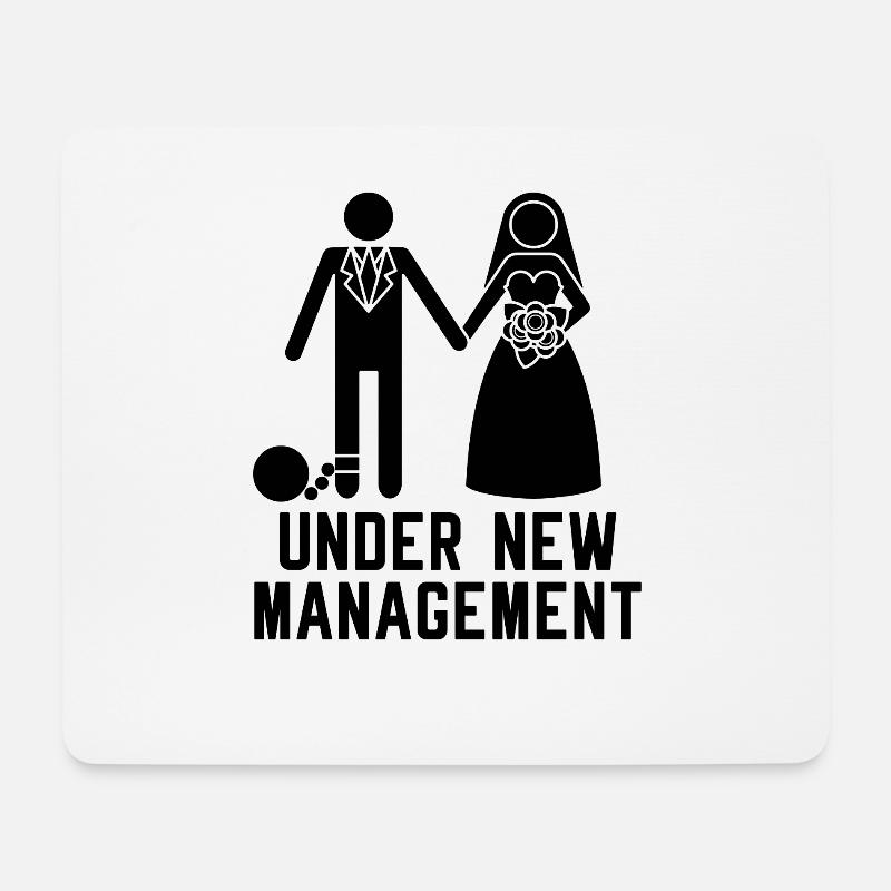 Lustig unter neuem Management Hochzeit Party Geschenk - Mousepad (Querformat) - Weiß