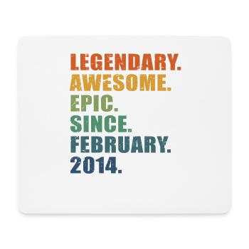 9th Birthday, February 2014, 9 Year Anniversary - Mouse Pad (horizontal) - white - Front