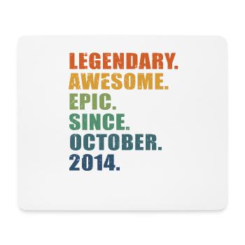 9th Birthday, October 2014, 9 Year Anniversary - Mouse Pad (horizontal) - white - Front