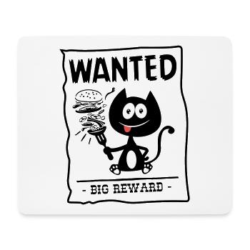 Wanted, chat gourmand recherché ! humour chat ! - Tapis de souris (format paysage) - blanc - Devant