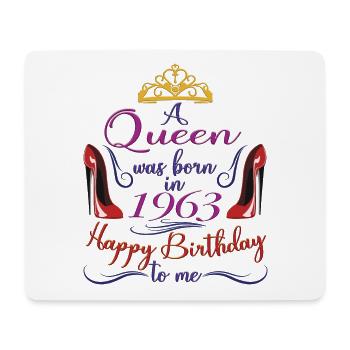 A Queen Was Born In 1963 - 60 Years Old Birthday - Mouse Pad (horizontal) - white - Front