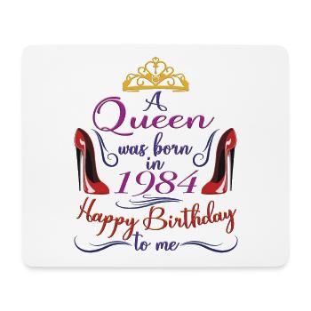 1984, 40e anniversaire pour les femmes Reine 40 ans - Tapis de souris (format paysage) - blanc - Devant