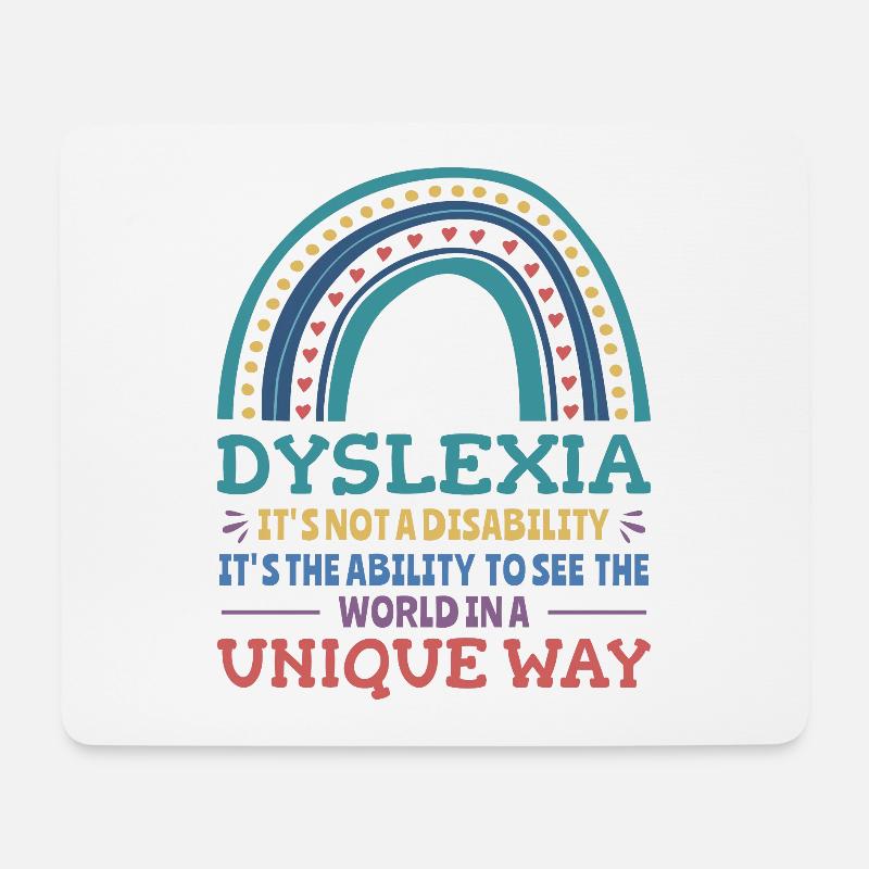 DysleDyslexie Bewusstsein Legastheniker Legastheni - Mousepad (Querformat) - Weiß
