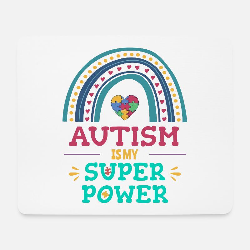 Autismus ist meine Superkraft - Mousepad (Querformat) - Weiß