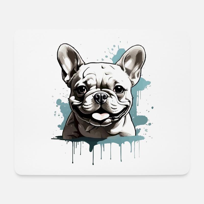 FRANZÖSISCHE BULLDOGGE - Mousepad (Querformat) - Weiß