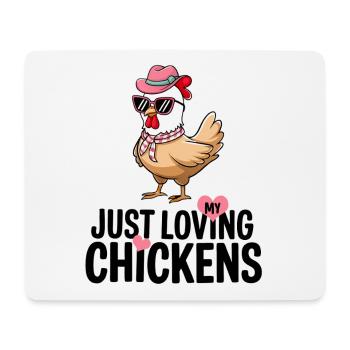 I Love My Chickens - Funny Chickens Cartoon - Mouse Pad (horizontal) - white - Front