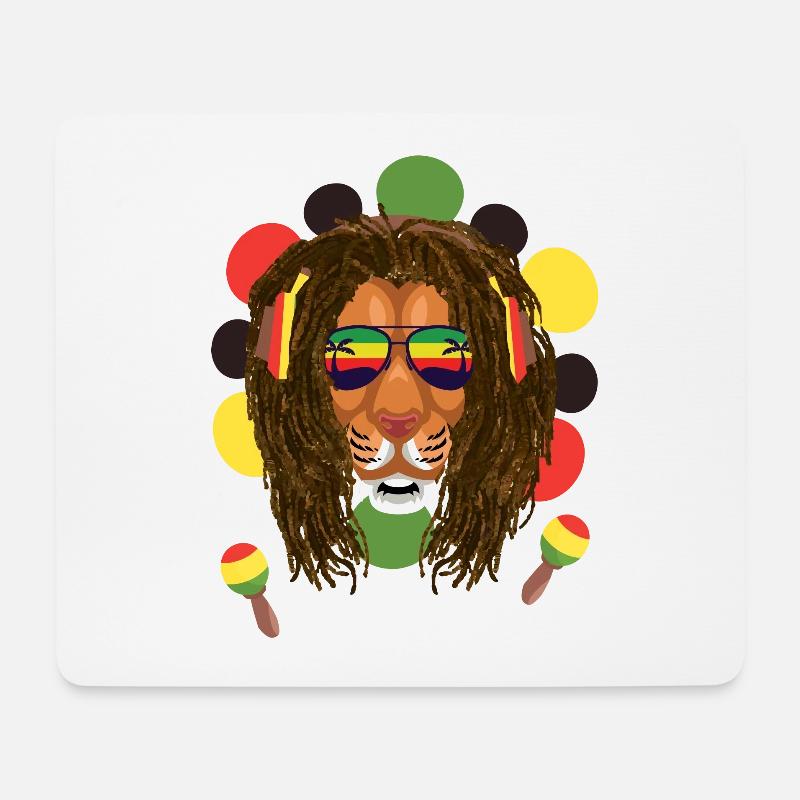Reggae Lion - Mousepad (Querformat) - Weiß