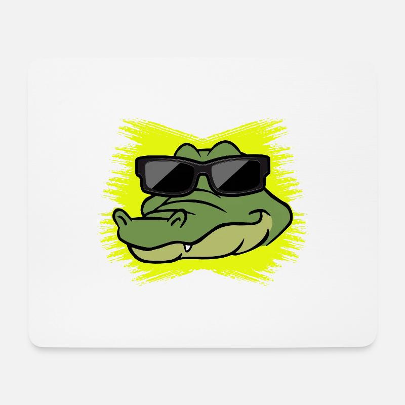 Alligator - Mousepad (Querformat) - Weiß